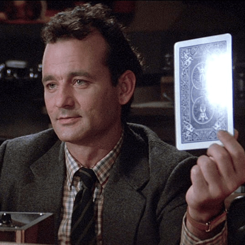 Image of Doctor Venkman holding a test card.